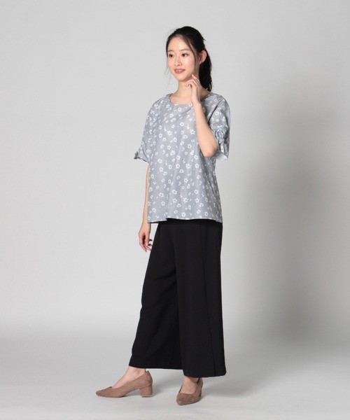 fleur by mint breeze(フルールバイミントブリーズ)の「【M~5L】麻調 ストレッチ ワイドパンツ(その他パンツ・レディース・ベージュ/グリーン/ブラック・4L/M/LL/L/3L/5L)」の10枚目の写真