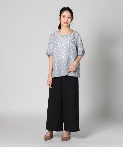 fleur by mint breeze(フルールバイミントブリーズ)の「【M~5L】麻調 ストレッチ ワイドパンツ(その他パンツ・レディース・ベージュ/グリーン/ブラック・4L/M/LL/L/3L/5L)」の17枚目の写真