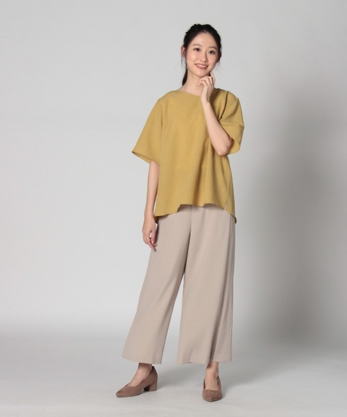 fleur by mint breeze(フルールバイミントブリーズ)の「【M~5L】麻調 ストレッチ ワイドパンツ(その他パンツ・レディース・ベージュ/グリーン/ブラック・4L/M/LL/L/3L/5L)」の19枚目の写真