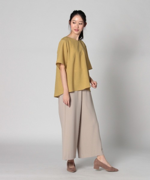 fleur by mint breeze(フルールバイミントブリーズ)の「【M~5L】麻調 ストレッチ ワイドパンツ(その他パンツ・レディース・ベージュ/グリーン/ブラック・4L/M/LL/L/3L/5L)」の12枚目の写真
