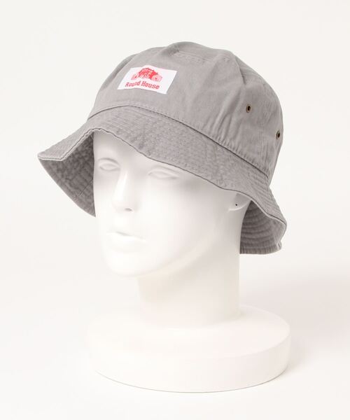 ROUND HOUSE（ラウンドハウス）の「【 newhattan × ROUND HOUSE 】 コットン バケットハット（ハット・メンズ・ブラック/オリーブ/カモフラージュ/グレー・FREE）」の3枚目の写真