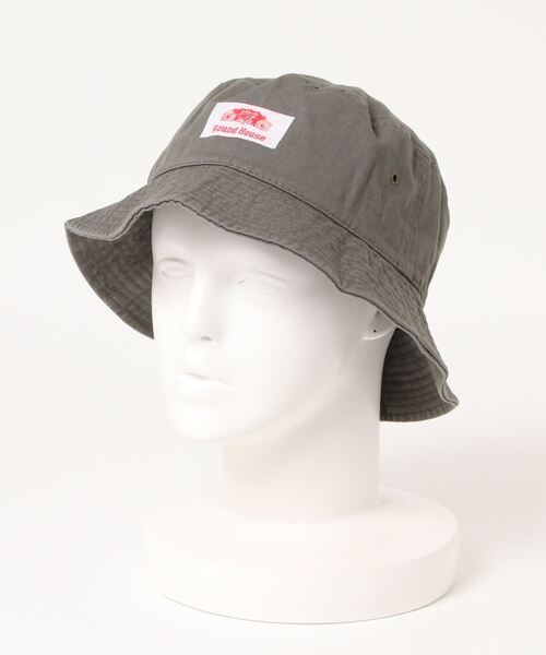 ROUND HOUSE（ラウンドハウス）の「【 newhattan × ROUND HOUSE 】 コットン バケットハット（ハット・メンズ・ブラック/オリーブ/カモフラージュ/グレー・FREE）」の6枚目の写真
