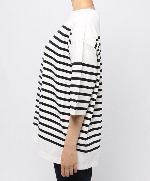 GLOBAL WORK（グローバルワーク）の「バスクボーダーチュニック6分袖/ 951582（Tシャツ/カットソー・レディース・その他/ブルー系その他・FREE）」の4枚目の写真