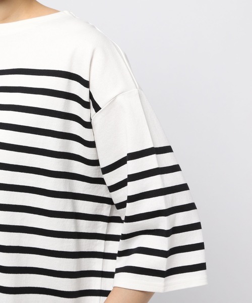 GLOBAL WORK（グローバルワーク）の「バスクボーダーチュニック6分袖/ 951582（Tシャツ/カットソー・レディース・その他/ブルー系その他・FREE）」の7枚目の写真