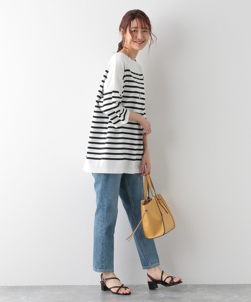 GLOBAL WORK（グローバルワーク）の「バスクボーダーチュニック6分袖/ 951582（Tシャツ/カットソー・レディース・その他/ブルー系その他・FREE）」の12枚目の写真