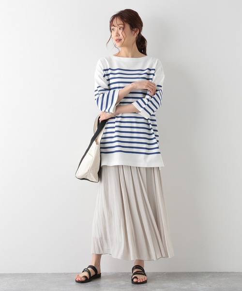 GLOBAL WORK（グローバルワーク）の「バスクボーダーチュニック6分袖/ 951582（Tシャツ/カットソー・レディース・その他/ブルー系その他・FREE）」の15枚目の写真