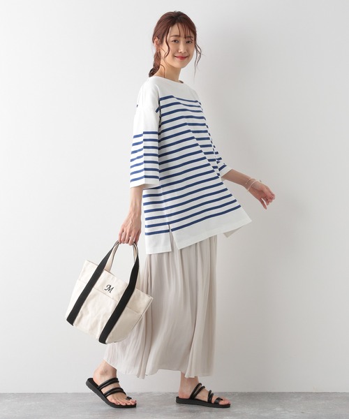 GLOBAL WORK（グローバルワーク）の「バスクボーダーチュニック6分袖/ 951582（Tシャツ/カットソー・レディース・その他/ブルー系その他・FREE）」の16枚目の写真