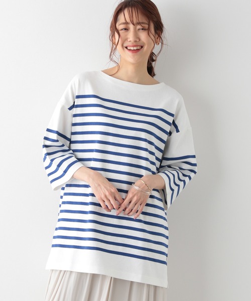 GLOBAL WORK（グローバルワーク）の「バスクボーダーチュニック6分袖/ 951582（Tシャツ/カットソー・レディース・その他/ブルー系その他・FREE）」の17枚目の写真