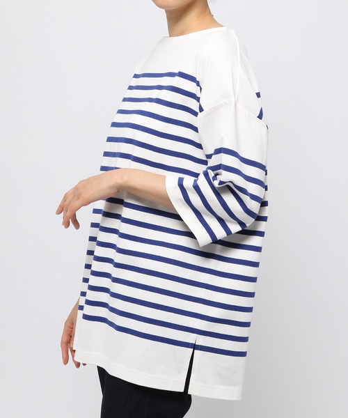 GLOBAL WORK（グローバルワーク）の「バスクボーダーチュニック6分袖/ 951582（Tシャツ/カットソー・レディース・その他/ブルー系その他・FREE）」の18枚目の写真