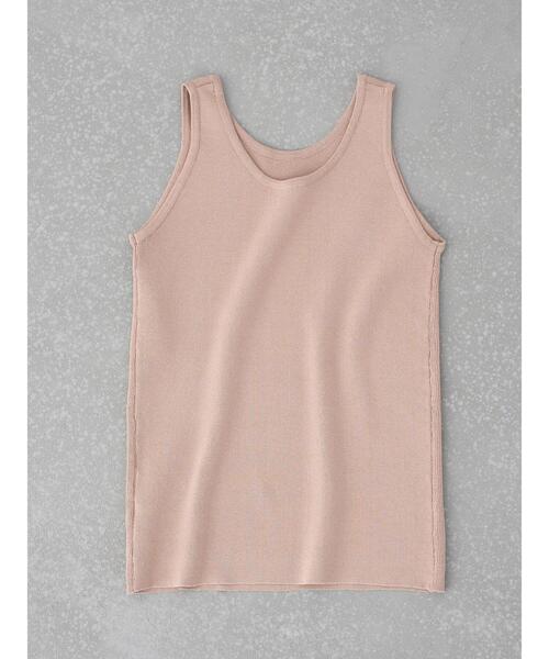 earth music&ecology（アースミュージックアンドエコロジー）の「アメスリニットタンクトップ ＊（タンクトップ・レディース・ブラウン/ホワイト系その他2/ベージュ・L/S/M）」の4枚目の写真