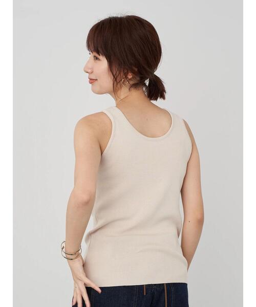 earth music&ecology（アースミュージックアンドエコロジー）の「アメスリニットタンクトップ ＊（タンクトップ・レディース・ブラウン/ホワイト系その他2/ベージュ・L/S/M）」の9枚目の写真