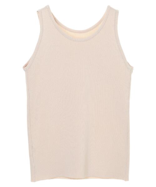 earth music&ecology（アースミュージックアンドエコロジー）の「アメスリニットタンクトップ ＊（タンクトップ・レディース・ブラウン/ホワイト系その他2/ベージュ・L/S/M）」の19枚目の写真