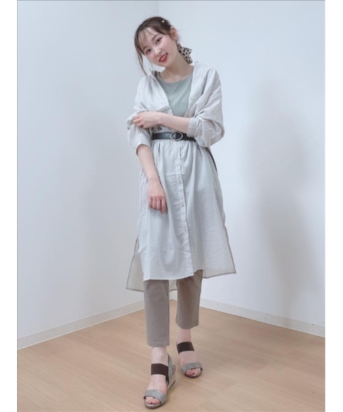 SHOO・LA・RUE（シューラルー）の「◆【SS-4L】ひんやり麻混ストレッチベイカーパンツ（その他パンツ・レディース・カーキ/サンドベージュ/ダークネイビー・10/01/02/03/04/05/06）」の5枚目の写真
