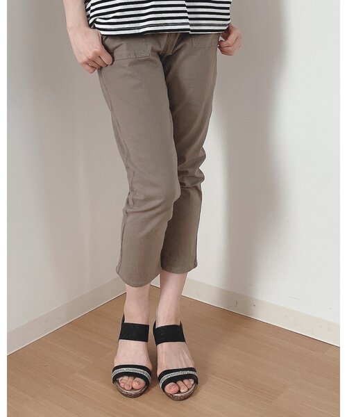 SHOO・LA・RUE（シューラルー）の「◆【SS-4L】ひんやり麻混ストレッチベイカーパンツ（その他パンツ・レディース・カーキ/サンドベージュ/ダークネイビー・10/01/02/03/04/05/06）」の9枚目の写真