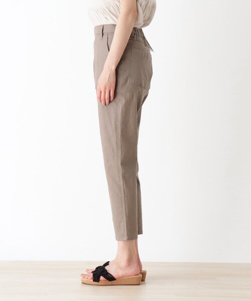SHOO・LA・RUE（シューラルー）の「◆【SS-4L】ひんやり麻混ストレッチベイカーパンツ（その他パンツ・レディース・カーキ/サンドベージュ/ダークネイビー・10/01/02/03/04/05/06）」の7枚目の写真