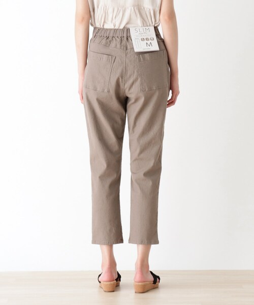 SHOO・LA・RUE（シューラルー）の「◆【SS-4L】ひんやり麻混ストレッチベイカーパンツ（その他パンツ・レディース・カーキ/サンドベージュ/ダークネイビー・10/01/02/03/04/05/06）」の12枚目の写真