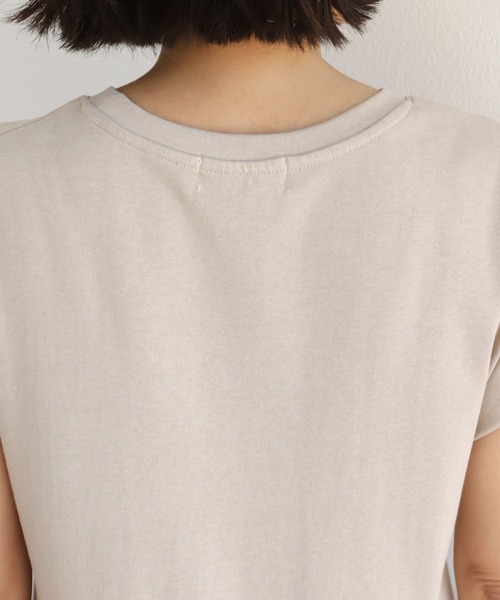 andme(アンドミー)の「コットンフレンチスリーブフレアTシャツワンピース(ワンピース・レディース・オフホワイト/チャコールグレー/ブラック/ライトブラウン/ベージュ・M)」の18枚目の写真
