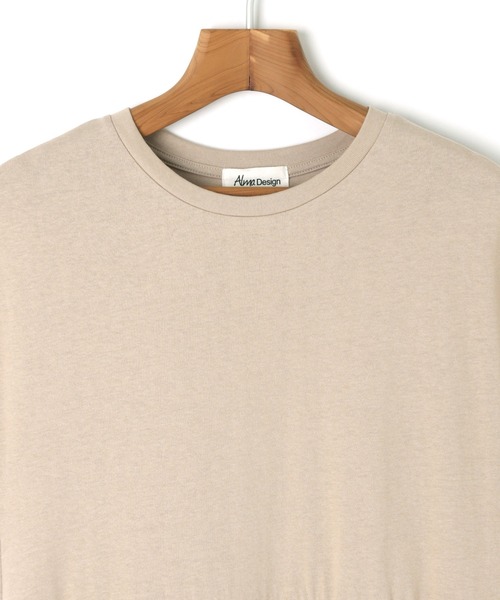 andme(アンドミー)の「コットンフレンチスリーブフレアTシャツワンピース(ワンピース・レディース・オフホワイト/チャコールグレー/ブラック/ライトブラウン/ベージュ・M)」の13枚目の写真