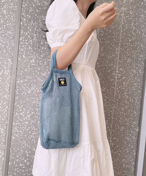 shopnikoniko（ショップニコニコ）の「軽量メッシュバッグ（ハンドバッグ・レディース・アイボリー/ピンク/ブルー/ブラック・フリー）」の4枚目の写真