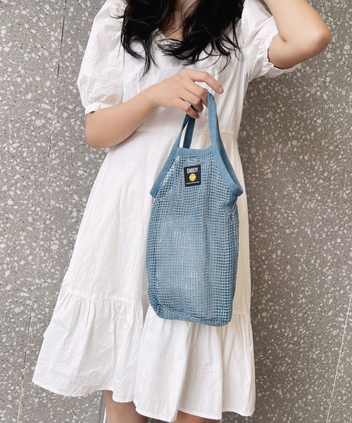 shopnikoniko（ショップニコニコ）の「軽量メッシュバッグ（ハンドバッグ・レディース・アイボリー/ピンク/ブルー/ブラック・フリー）」の6枚目の写真