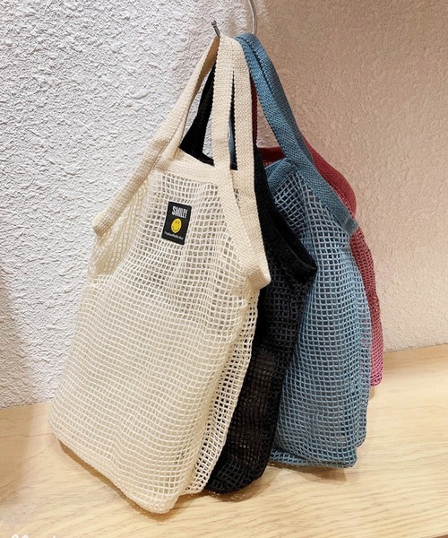 shopnikoniko（ショップニコニコ）の「軽量メッシュバッグ（ハンドバッグ・レディース・アイボリー/ピンク/ブルー/ブラック・フリー）」の8枚目の写真