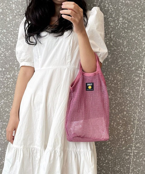 shopnikoniko（ショップニコニコ）の「軽量メッシュバッグ（ハンドバッグ・レディース・アイボリー/ピンク/ブルー/ブラック・フリー）」の21枚目の写真