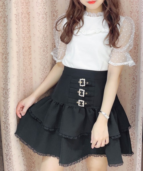 ROJITA（ロジータ）の「シアードットパフスリーブトップス（Tシャツ/カットソー・レディース・ピンク/ホワイト/ブラック・FREE）」の15枚目の写真