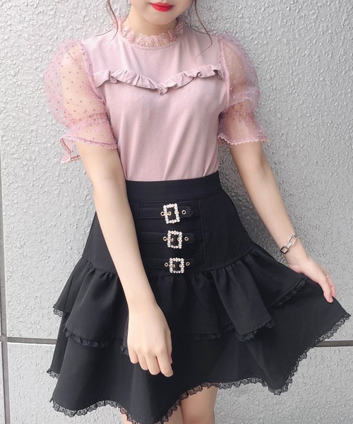 ROJITA（ロジータ）の「シアードットパフスリーブトップス（Tシャツ/カットソー・レディース・ピンク/ホワイト/ブラック・FREE）」の16枚目の写真