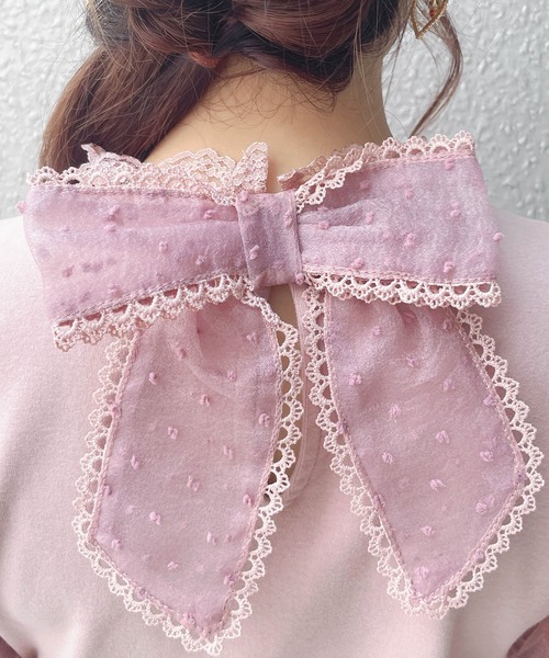 ROJITA（ロジータ）の「シアードットパフスリーブトップス（Tシャツ/カットソー・レディース・ピンク/ホワイト/ブラック・FREE）」の19枚目の写真