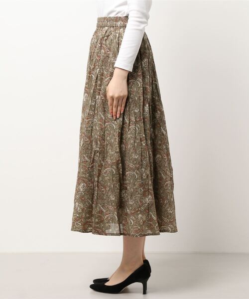 Samansa Mos2 blue(サマンサモスモスブルー)の「ペイズリー柄ギャザースカート(スカート・レディース・カーキ/ブラウン/ブルー・フリ-)」の4枚目の写真