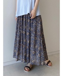 ペイズリー柄ギャザースカート