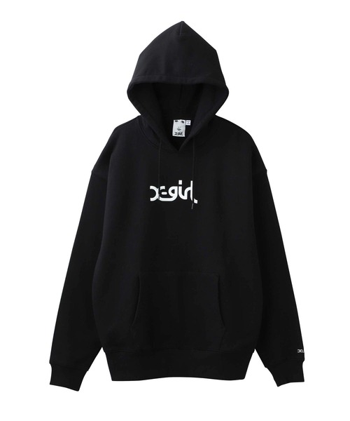 X-girl（エックスガール）の「THICK RUBBER MILLS LOGO SWEAT HOODIE（パーカー・レディース・ライトブルー/ブラック/ベージュ/パープル・S/M/L/XL）」の10枚目の写真