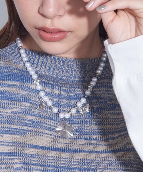 WEGO(ウィゴー)の「WEGO/チャームジャラパールネックレス(ネックレス・レディース・その他1/その他2/その他3・FREE)」の1枚目の写真