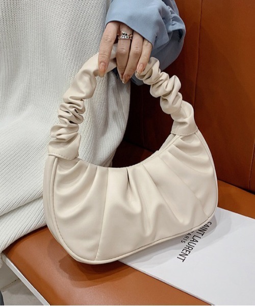 ammy.（エイミードット）の「【 ammy. / エイミードット 】 ギャザー ハンドル ミニ ハンドバッグ（ハンドバッグ・レディース・ブラック/ホワイト・FREE）」の3枚目の写真