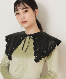 Ray BEAMS | Ray BEAMS / フェイクレザー カットワーク 付け襟(付け襟)