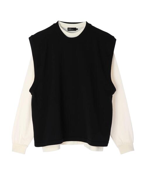 CRAFT STANDARD BOUTIQUE(クラフトスタンダードブティック)の「ライトニットベスト+長袖カットTEE *(ベスト・メンズ・ブラック/ベージュ/グレー・M/L)」の19枚目の写真