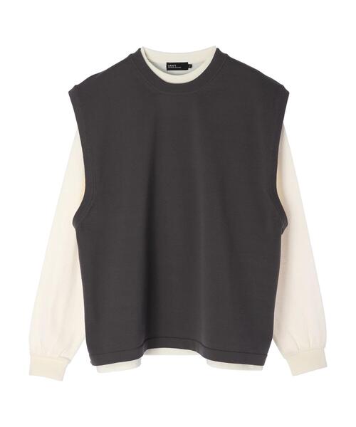 CRAFT STANDARD BOUTIQUE(クラフトスタンダードブティック)の「ライトニットベスト+長袖カットTEE *(ベスト・メンズ・ブラック/ベージュ/グレー・M/L)」の8枚目の写真