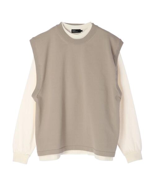 CRAFT STANDARD BOUTIQUE(クラフトスタンダードブティック)の「ライトニットベスト+長袖カットTEE *(ベスト・メンズ・ブラック/ベージュ/グレー・M/L)」の21枚目の写真
