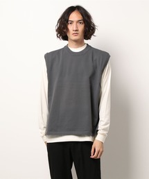 ライトニットベスト+長袖カットTEE *