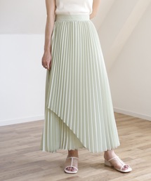 【アシンメトリープリーツラップスカート】