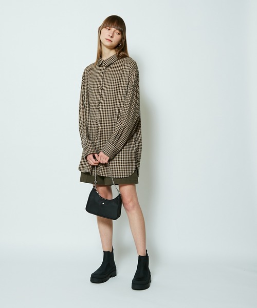 SUPERTHANKS（スーパーサンクス）の「【SUPERTHANKUS/スーパーサンクス】COVERED BUTTON LONG SHIRT/カバードロングシャツ（シャツ/ブラウス・レディース・グレー/モカ・SMALL）」の8枚目の写真