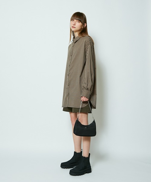 SUPERTHANKS（スーパーサンクス）の「【SUPERTHANKUS/スーパーサンクス】COVERED BUTTON LONG SHIRT/カバードロングシャツ（シャツ/ブラウス・レディース・グレー/モカ・SMALL）」の11枚目の写真
