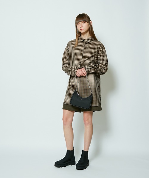 SUPERTHANKS（スーパーサンクス）の「【SUPERTHANKUS/スーパーサンクス】COVERED BUTTON LONG SHIRT/カバードロングシャツ（シャツ/ブラウス・レディース・グレー/モカ・SMALL）」の21枚目の写真