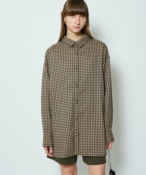 SUPERTHANKS（スーパーサンクス）の「【SUPERTHANKUS/スーパーサンクス】COVERED BUTTON LONG SHIRT/カバードロングシャツ（シャツ/ブラウス・レディース・グレー/モカ・SMALL）」の13枚目の写真
