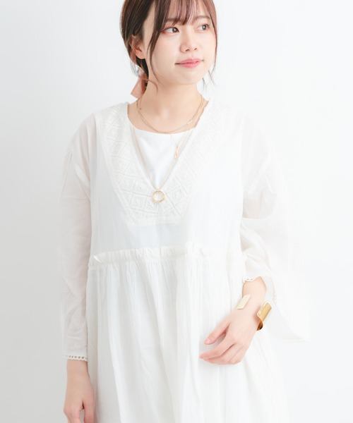 Wordtrobe（ワードトローブ）の「【wordtrobe】コットンボイルレースワンピース（ワンピース・レディース・オフホワイト・FREE）」の5枚目の写真