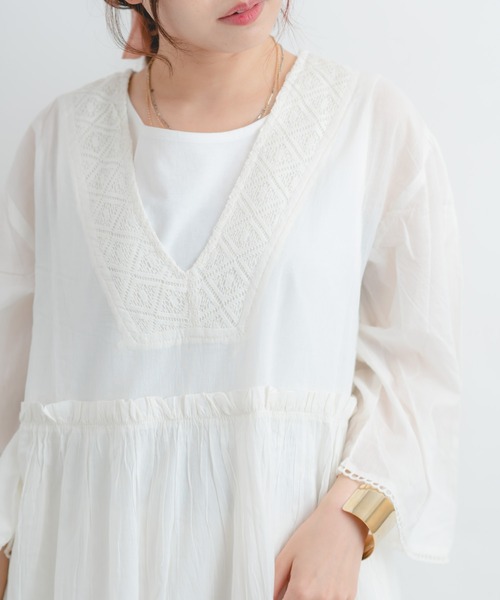 Wordtrobe（ワードトローブ）の「【wordtrobe】コットンボイルレースワンピース（ワンピース・レディース・オフホワイト・FREE）」の8枚目の写真