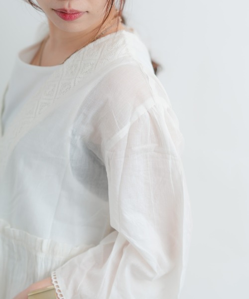 Wordtrobe（ワードトローブ）の「【wordtrobe】コットンボイルレースワンピース（ワンピース・レディース・オフホワイト・FREE）」の9枚目の写真