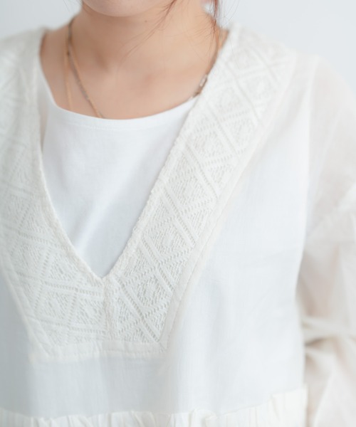 Wordtrobe（ワードトローブ）の「【wordtrobe】コットンボイルレースワンピース（ワンピース・レディース・オフホワイト・FREE）」の10枚目の写真