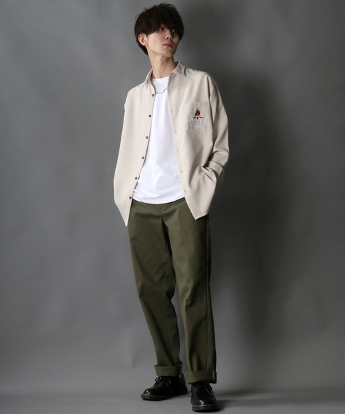SITRY(シトリー)の「別注 Back stitch Regular collar shirt/バックステッチ レギュラーカラー トロミシャツ(シャツ/ブラウス・メンズ・ホワイト/チャコールグレー/ブラック/ベージュ/ブルー/ブラウン/ブルー系その他/グリーン/ブラック系その他/ベージュ系その他/ホワイト系その他/ホワイト系その他2/ブラック系その他2/ブラック系その他3・LL/M/L)」の22枚目の写真