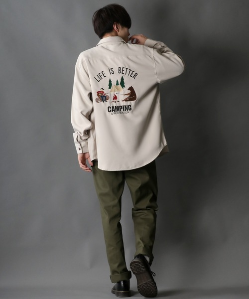 SITRY(シトリー)の「別注 Back stitch Regular collar shirt/バックステッチ レギュラーカラー トロミシャツ(シャツ/ブラウス・メンズ・ホワイト/チャコールグレー/ブラック/ベージュ/ブルー/ブラウン/ブルー系その他/グリーン/ブラック系その他/ベージュ系その他/ホワイト系その他/ホワイト系その他2/ブラック系その他2/ブラック系その他3・LL/M/L)」の21枚目の写真